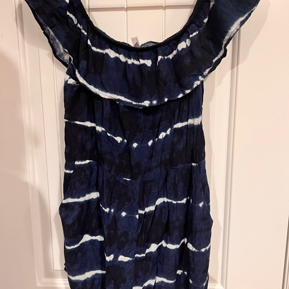 Xhilaration tie dye off the shoulder romper - Picture 6 of 13